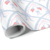 Rot, Weiß und Blau 4. Juli Flaggenmuster Geschenkpapier (Rolleneckpunkt)