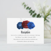 Rot weiß und Blau 4. Juli Hochzeitsempfang Begleitkarte (Stehend Vorderseite)