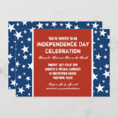 Rot, Weiß und Blau 4. Juli Party Einladung (Vorne/Hinten)