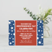 Rot, Weiß und Blau 4. Juli Party Einladung (Stehend Vorderseite)