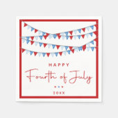 Rot, Weiß und Blau 4. Juli Serviette (Vorderseite)