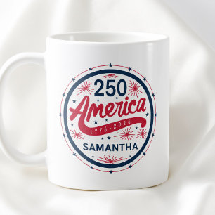 Rot Weiß und Blau Amerikas 250. Jubiläum Kaffeetasse
