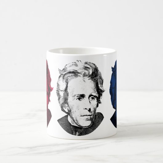Rot, weiß und Blau -- Andrew Jackson Kaffeetasse (Mittel)