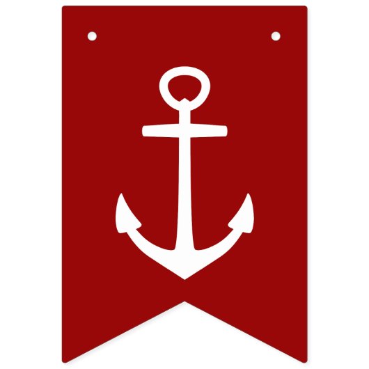 Rot-Weiß und Blau-Anker und Sterne Wimpelkette (Dritte Fahne)