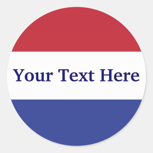 Rot, Weiß und Blau anpassen Runder Aufkleber (Vorderseite)
