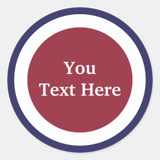 Rot, Weiß und Blau anpassen Runder Aufkleber (Vorderseite)