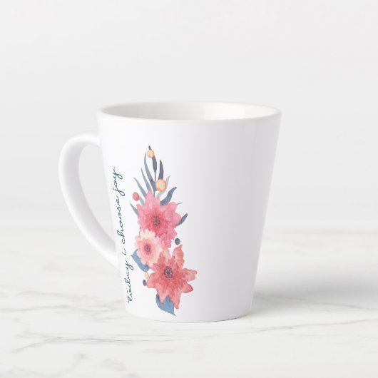 Rot, Weiß und Blau - Blumendesign Milchtasse (Linke Ecke)