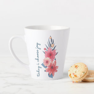 Rot, Weiß und Blau - Blumendesign Milchtasse