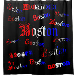Rot, Weiß und Blau Boston Duschvorhang
