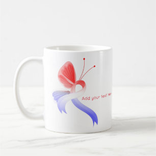 Rot, Weiß und Blau-Butterfly Kaffeetasse