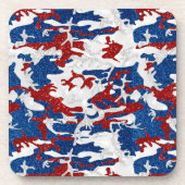 Rot, Weiß und Blau Camouflage 4. Juli Glitzer Getränkeuntersetzer (Vorderseite)