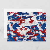 Rot, Weiß und Blau Camouflage 4. Juli Glitzer Postkarte (Vorne/Hinten)