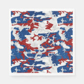 Rot, Weiß und Blau Camouflage 4. Juli Glitzer Serviette (Vorderseite)