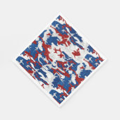 Rot, Weiß und Blau Camouflage 4. Juli Glitzer Serviette (Ecke)