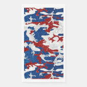Rot, Weiß und Blau Camouflage 4. Juli Glitzer Serviette (Vorderseite)