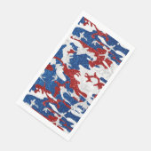 Rot, Weiß und Blau Camouflage 4. Juli Glitzer Serviette (Ecke)