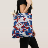 Rot, Weiß und Blau Camouflage 4. Juli Glitzer Tasche (Von Nahem)