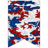 Rot, Weiß und Blau Camouflage 4. Juli Glitzer Wimpelkette (Dritte Fahne)