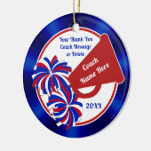 Rot weiß und blau, Chefcoach Geschenke, Cheftraine Keramik Ornament (Links)