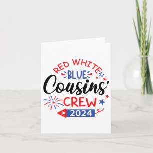 Rot-Weiß und Blau-Cousin Crew 4. Juli Familie Karte