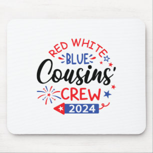 Rot-Weiß und Blau-Cousin Crew 4. Juli Familie Mousepad