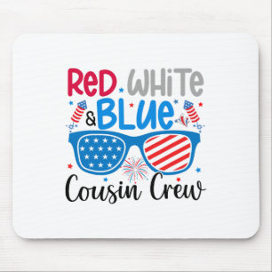 Rot Weiß Und Blau Cousin Crew 4. Juli Kinder USA Mousepad