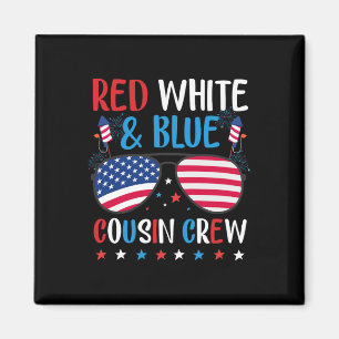 Rot Weiß Und Blau Cousin Crew Vintage 4. Juli Magnet