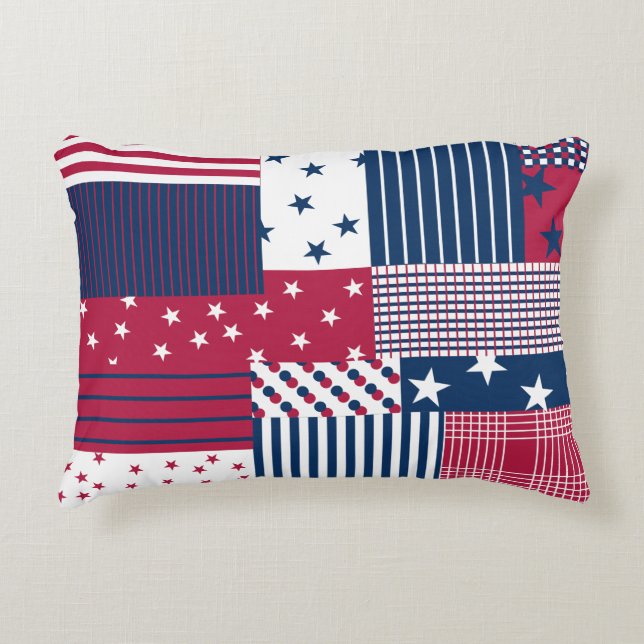 Rot, Weiß und Blau Dekokissen (Vorderseite)