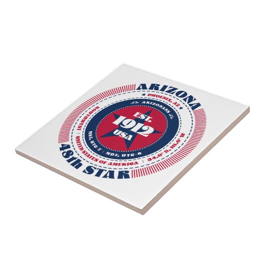 Rot, Weiß und Blau der Arizona-Keramik Tile Fliese (Seite)