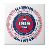 Rot, Weiß und Blau der Illinois Keramik Tile Fliese (Vorderseite)