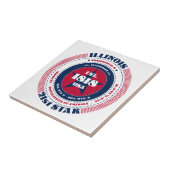 Rot, Weiß und Blau der Illinois Keramik Tile Fliese (Seite)