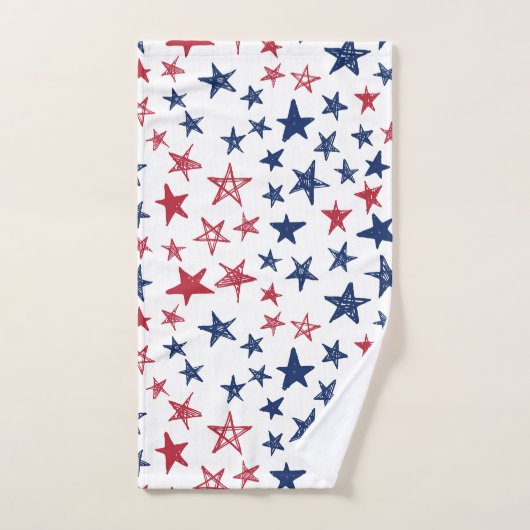 Rot-Weiß und Blau-Doodgesteine Badetuch Set (Handtuch)