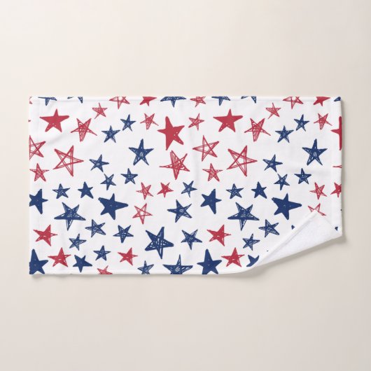 Rot-Weiß und Blau-Doodgesteine Badetuch Set (Handtuch)