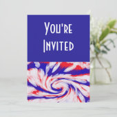 rot-weiß und blau einladung (Stehend Vorderseite)