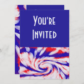 rot-weiß und blau einladung (Vorne/Hinten)