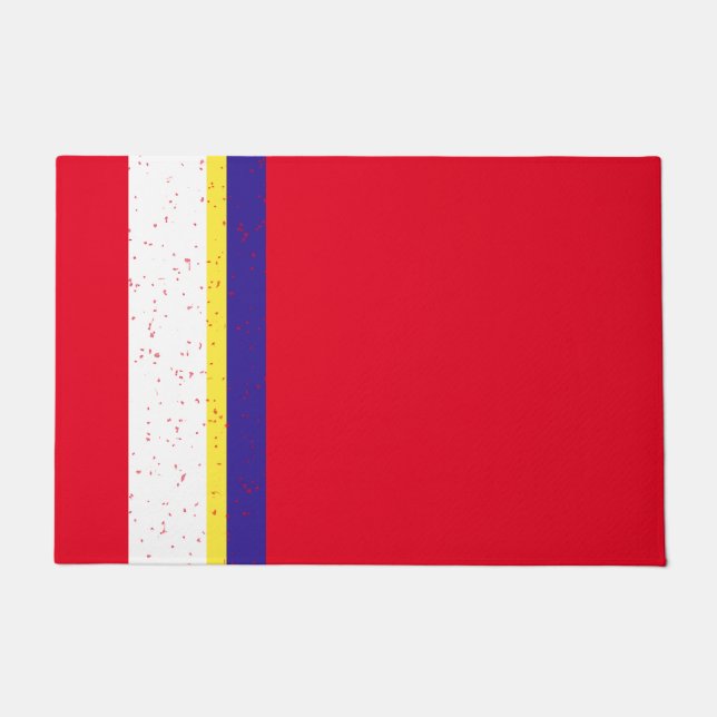 Rot, Weiß und Blau erschüttert Fußmatte (Vorderseite)