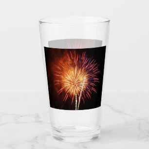 Rot, Weiß und Blau Feuerwerk I Patriotisch Glas