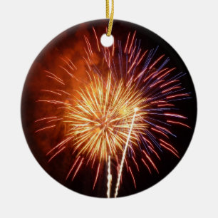 Rot, Weiß und Blau Feuerwerk I Patriotisch Keramikornament