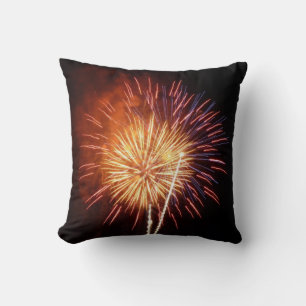 Rot, Weiß und Blau Feuerwerk I Patriotisch Kissen