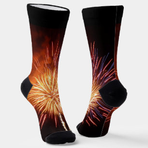 Rot, Weiß und Blau Feuerwerk I Patriotisch Socken