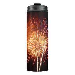 Rot, Weiß und Blau Feuerwerk I Patriotisch Thermosbecher
