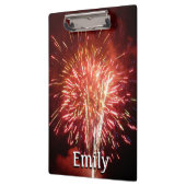 Rot, Weiß und Blau Feuerwerke II Patriotisch Klemmbrett (Links)