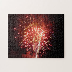 Rot, Weiß und Blau Feuerwerke II Patriotisch Puzzle