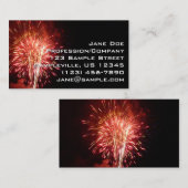 Rot, Weiß und Blau Feuerwerke II Patriotisch Visitenkarte (Vorne/Hinten)