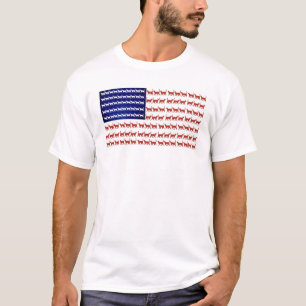 Rot weiß und blau Flagge Katzen patriotische Männe T-Shirt