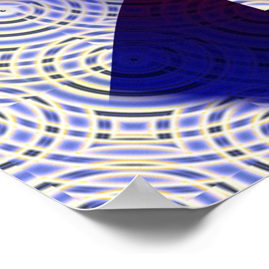 Rot, Weiß und Blau Fraktal Kunst Poster (Ecke)