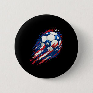 Rot Weiß Und Blau Fußball Ll Patriotisch Fourth Of Button