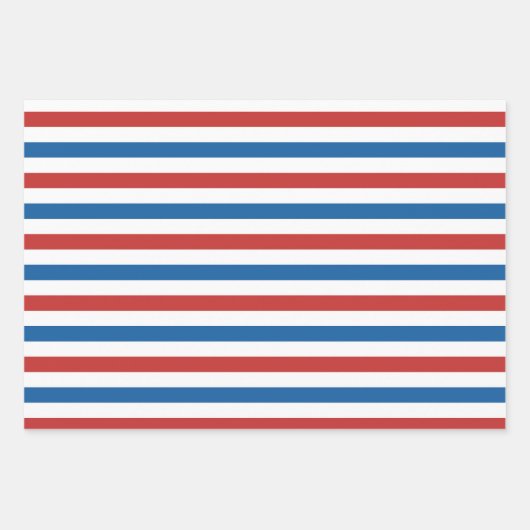 Rot-Weiß und Blau-Gemustert Geschenkpapier Set (Vorderseite)