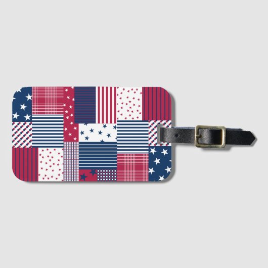 Rot, Weiß und Blau Gepäckanhänger (Vorderseite (Horizontal))