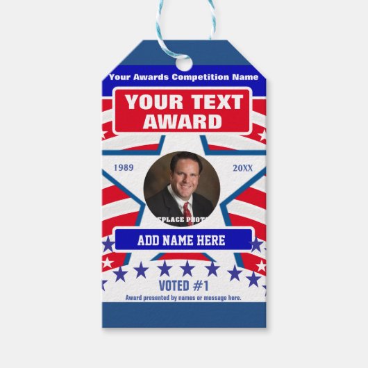 Rot, Weiß und Blau Geschenkanhänger (Vorderseite)